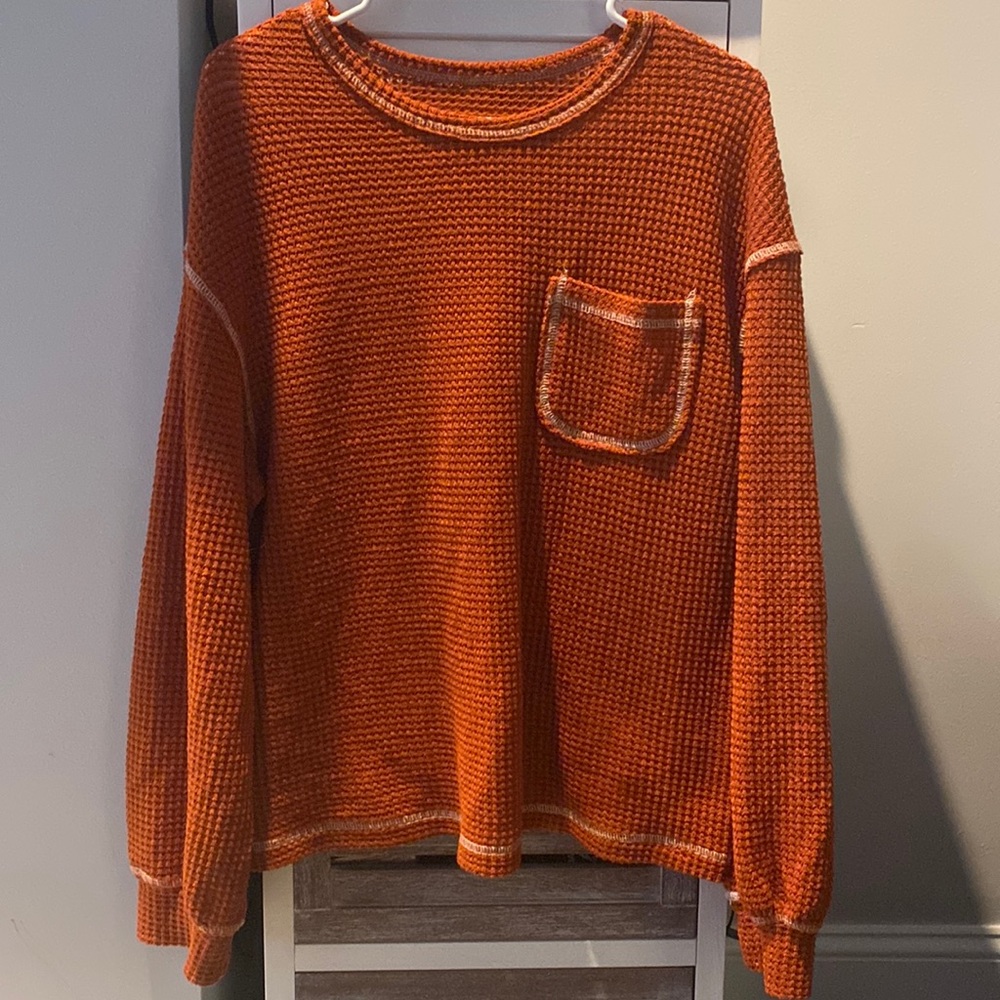 Burnt orange oversized lightweight sweater